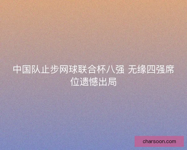 中国队止步网球联合杯八强 无缘四强席位遗憾出局