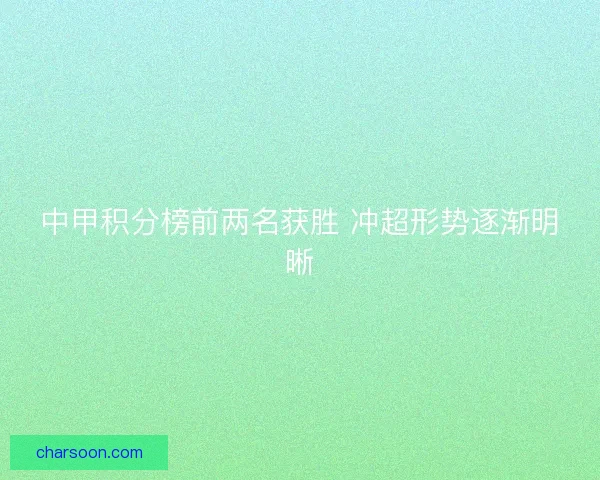 中甲积分榜前两名获胜 冲超形势逐渐明晰